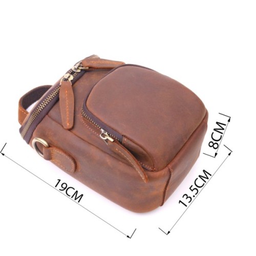 Сумка Vintage Чоловіча з натуральної вінтажної шкіри Коричнева (21295)