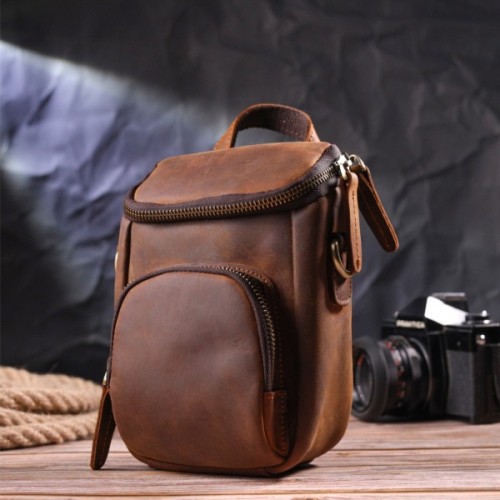 Сумка Vintage Чоловіча з натуральної вінтажної шкіри Коричнева (21295)