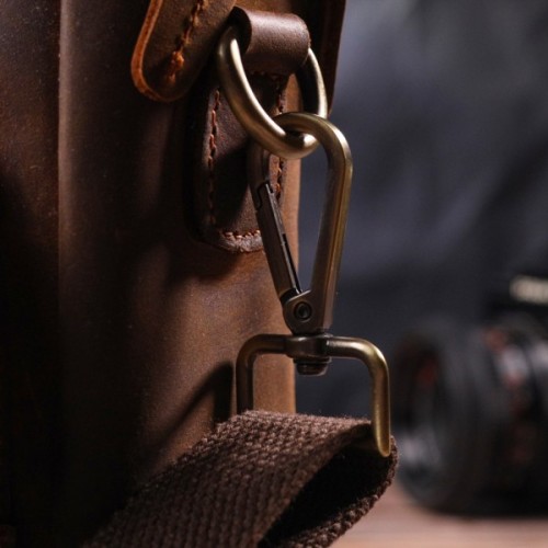 Сумка Vintage Чоловіча з натуральної вінтажної шкіри Коричнева (21295)