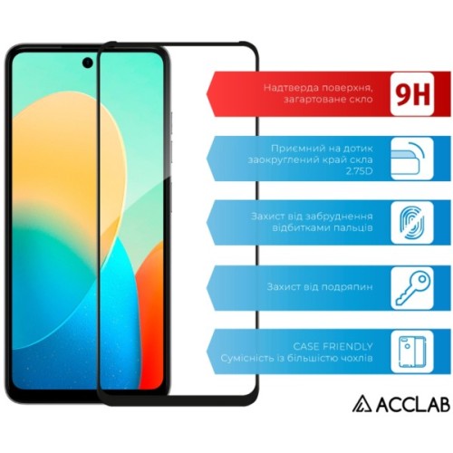 Скло захисне ACCLAB Full Glue Tecno Spark Go 2024 Black (1283126589096)