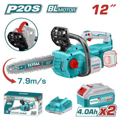 Ланцюгова пила Total TGSLI201286 акум., 20В, шина 30см, 2x4Ah (TGSLI201286)