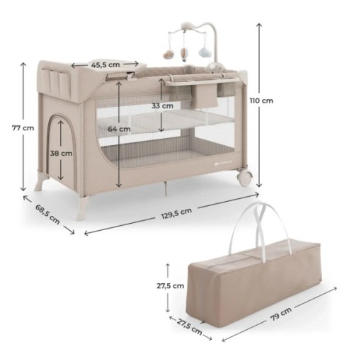 Дитячий манеж Kinderkraft с пеленатором Leody Up Beige (5902533930128)