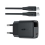 Зарядний пристрій Acefast USB-C 20W GaN + cable USB-C with digital display black (6974316284420)