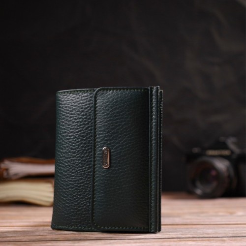 Гаманець Canpellini З натуральної шкіри флотар Зелений (21812)