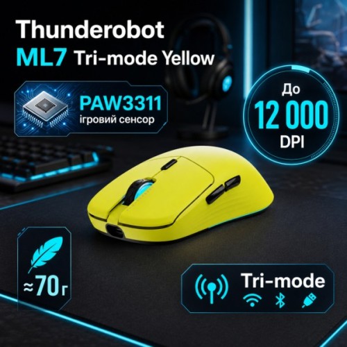Мишка Thunderobot ML7 Tri-mode Yellow (6932066316051)