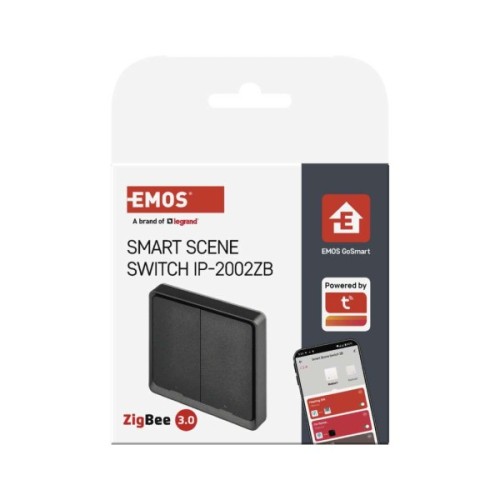 Розумний вимикач EMOS H5015 2 buttons ZigBee 3.0 Black (H5015)