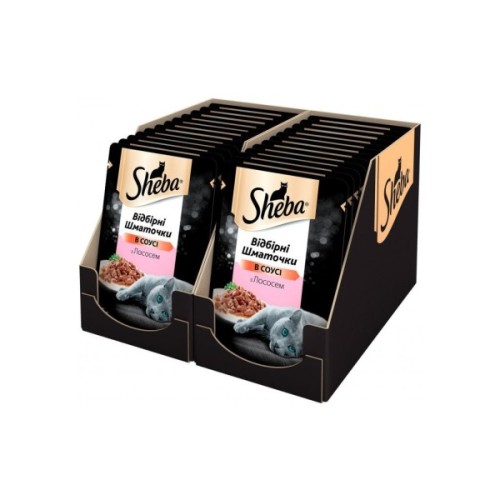 Вологий корм для кішок Sheba cig POU з лососем у соусі 85 г (4770608257279)