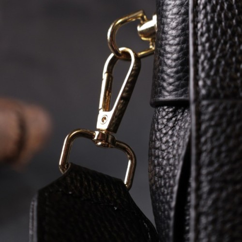 Сумка Vintage Жіноча з плетіннями з натуральної шкіри Чорна (22313)