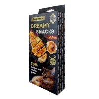 Ласощі для котів Lucky Star Лагідне пюре з м'яса курки та тихоокеанських морських гребінців у стіках 10 г (4820281500190)