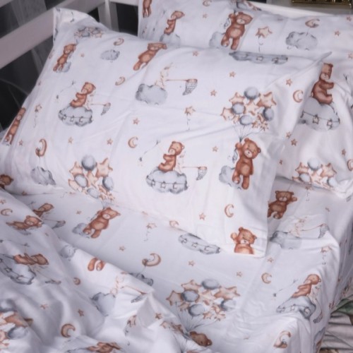 Постільна білизна MirSon 010 Teddy ballons Фланель 2x143x210 Сімейний (2200009654138)