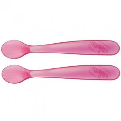 Набір дитячого посуду Chicco Мягкие ложечки для девочек 2 шт 6 мес+ (06828.11)