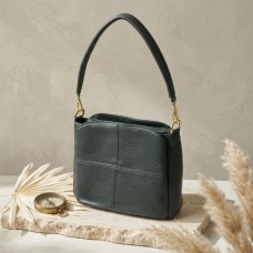 Сумка Vintage З натуральної шкіри Зелена (22977)
