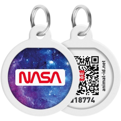 Адресник для тварин WAUDOG Smart ID з QR паспортом "NASA21", коло 25 мм (0625-0148)