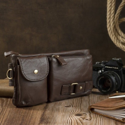 Сумка Vintage Поясна чоловіча Коричнева (14747)