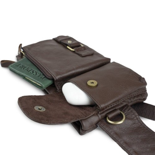 Сумка Vintage Поясна чоловіча Коричнева (14747)