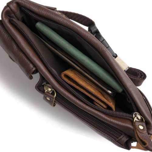 Сумка Vintage Поясна чоловіча Коричнева (14747)