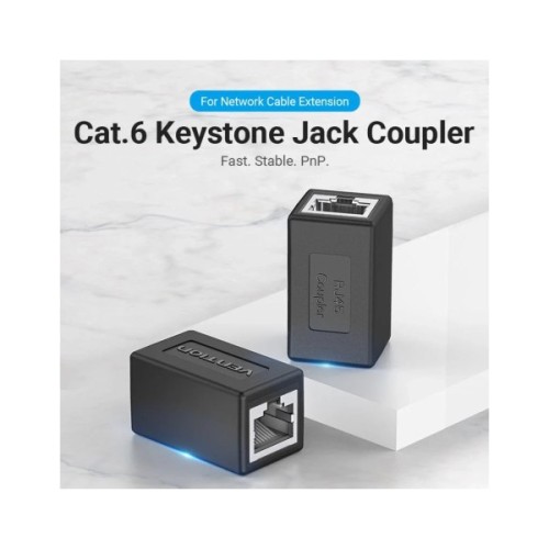 Зрощувач UTP 1+1 RJ45 cat 6e, Black Vention (IPVB0)