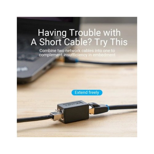 Зрощувач UTP 1+1 RJ45 cat 6e, Black Vention (IPVB0)