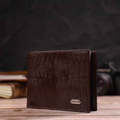 Портмоне Canpellini З натуральної шкіри Коричневе (21869)
