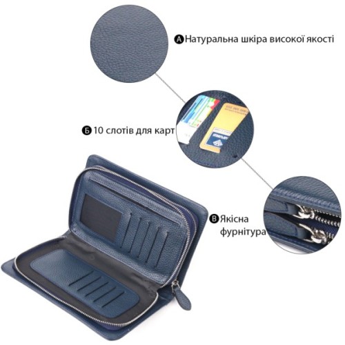 Сумка Canpellini З натуральної шкіри Синя (21568)