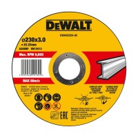 Круг відрізний DeWALT HIGH PERFORMANCE, сталь/труби та профілі/кольорові метали 230х3х22.23 мм (DWA4525IA)