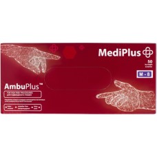 Медичні рукавички MediPlus AmbuPlus Латексні оглядові нестерильні неприпудрені Сині Розмір M 50 шт. (9551004355845)