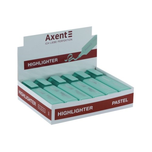 Маркер Axent Highlighter 2537-A, 1-5 мм клиноп. пастель бірюзовий (2537-09-A)