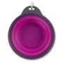 Посуд для собак Dexas Дорожня складна миска Тревел Кап з карабіном велика 480 мл (пурпурна) (0084297309169)