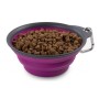 Посуд для собак Dexas Дорожня складна миска Тревел Кап з карабіном велика 480 мл (пурпурна) (0084297309169)