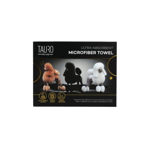 Рушник для тварин Tauro Pro Line з мікрофібри високопоглинаючий з пуделями 80x160 см (TPLRAN70318)
