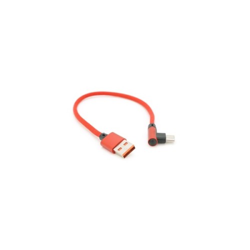 Дата кабель USB 2.0 AM to USB-C 0.25m QC3.0 PD 90° corner braided red Voltronic (YT-USB-TypeC-2.0m/R)