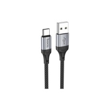 Дата кабель USB 2.0 AM to USB-C 1.0m 3A nylon X102 black HOCO (6942007608770)