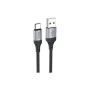 Дата кабель USB 2.0 AM to USB-C 1.0m 3A nylon X102 black HOCO (6942007608770)