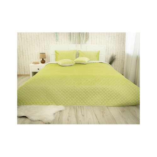 Покривало Руно Olive Green ромб велюр 180х220 (340.55_Olive Green ромб)