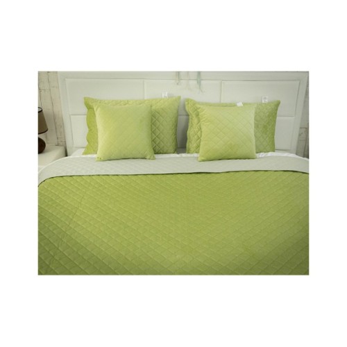 Покривало Руно Olive Green ромб велюр 180х220 (340.55_Olive Green ромб)