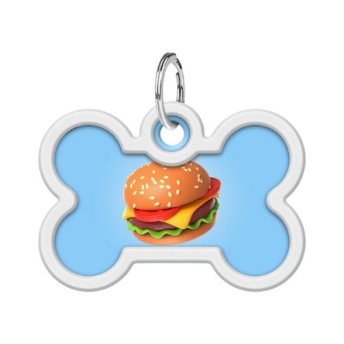 Адресник для тварин WAUDOG Smart ID з QR паспортом "Гамбургер", кістка 40х28 мм (231-4037)