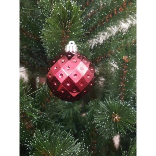 Ялинкова іграшка Chomik пластикові кульки компл. 16 шт, 6см, бордо (5900779853140_3)