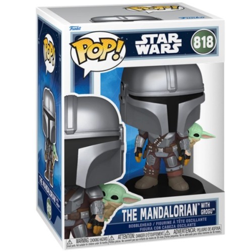 Фігурка Funko Pop серії Мандалорець - Мандалорець з Ґроґу на спині (90443)