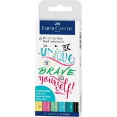 Лайнер Faber-Castell набір ручок капілярних PITT Artist Pens Hand Lettering Set (пастельні відтінки) 6 шт (27371)