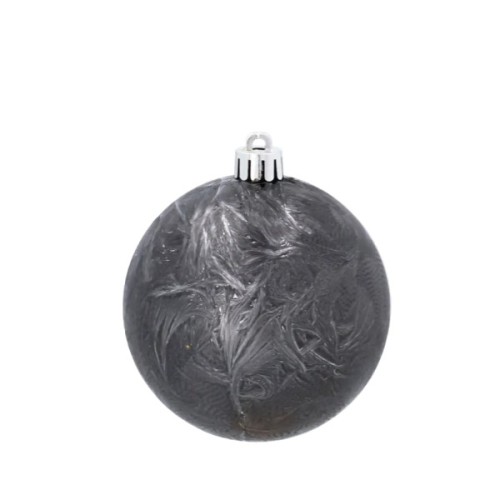 Ялинкова іграшка Chomik пластикові кульки 9 шт, 8см, графіт з перламутром (5900779853041)