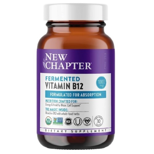 Вітамін New Chapter Вітамін B12 Ферментований, 1 мг, Fermented Vitamin В12, 30 табле (NC0258)