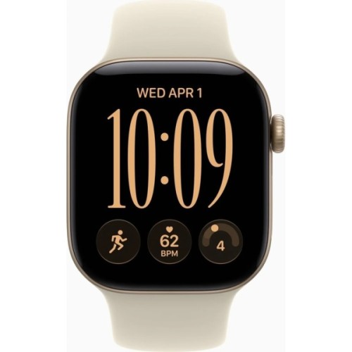 Смарт-годинник Apple Watch Series 12 GPS 42mm Light Gold Aluminium Case with Sand Sport Band - S/M (MJED4RK/A)