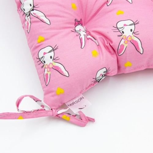 Подушка на стілець MirSon Бязь Принт 17-0528 Bunnies pink 40х50 см (2200006276845)