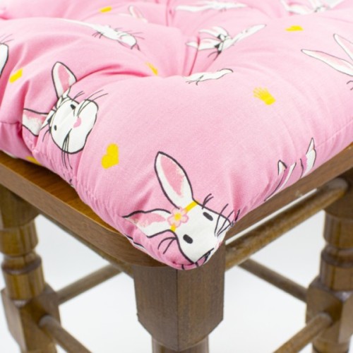Подушка на стілець MirSon Бязь Принт 17-0528 Bunnies pink 40х50 см (2200006276845)