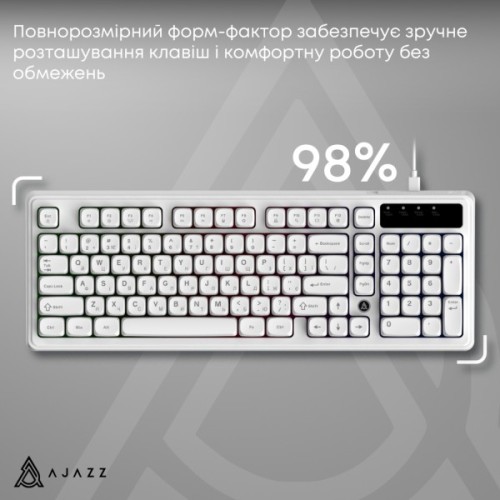 Клавіатура Ajazz AF98 USB UA White (AF98-W)