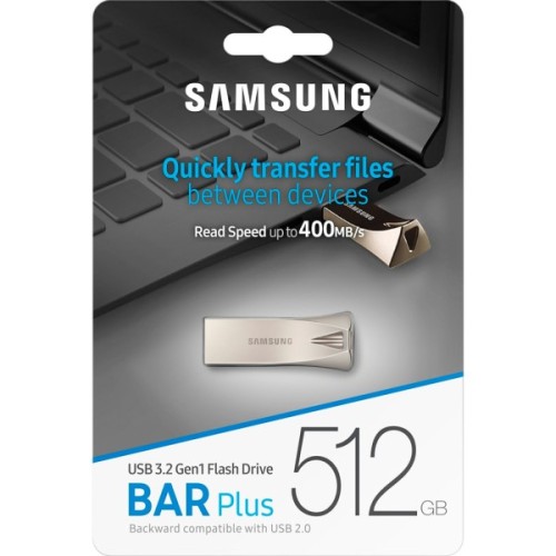 USB флеш накопичувач Samsung 512GB Bar Plus Champagne Silver USB 3.2 (MUF-512BE3/APC)