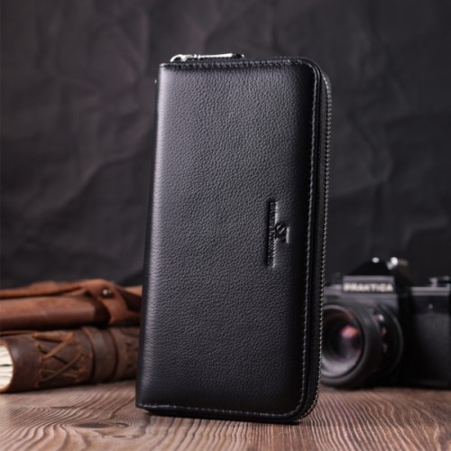 Гаманець ST Leather З натуральної шкіри Чорний (22559)
