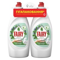 Засіб для ручного миття посуду Fairy Sensitive Чайне дерево і М'ята 2 х 900 мл (8700216759649/8006530210850)