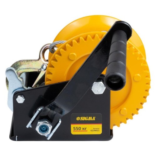 Лебідка Sigma ручна барабанна, сталевий трос 10мx5мм, 550кг (6134011)
