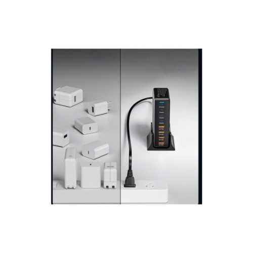 Зарядний пристрій Essager 4xUSB-C + 4xUSB 320W GaN (EZC320W-QJB0G-Z)